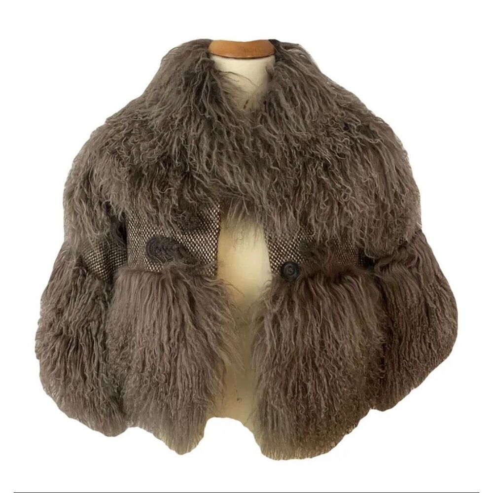Kenzo Brown Mongolian Shearling Fur Jacket